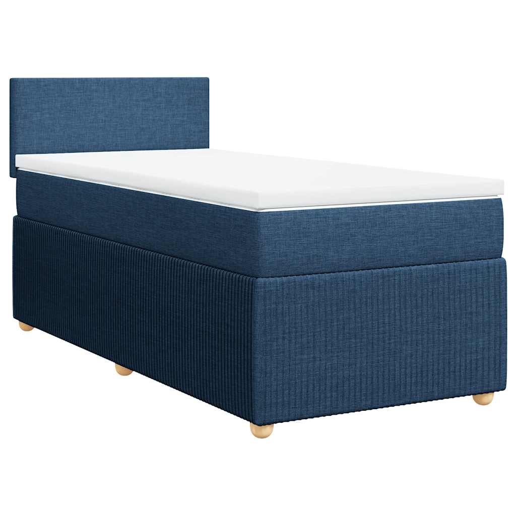 vidaXL Κρεβάτι Boxspring με Στρώμα Μπλε 80x200 εκ. Υφασμάτινο