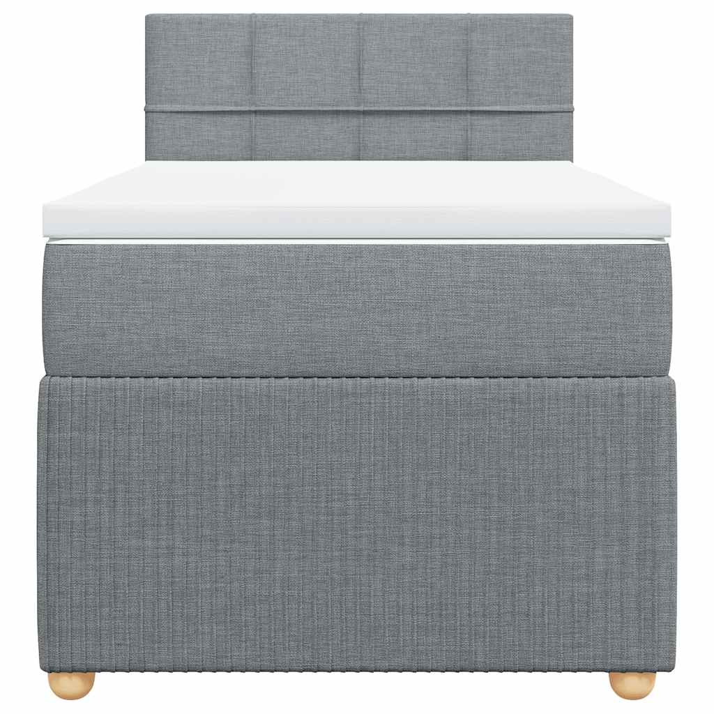 vidaXL Κρεβάτι Boxspring με Στρώμα Ανοιχτό Γκρι 80x200 εκ. Υφασμάτινο