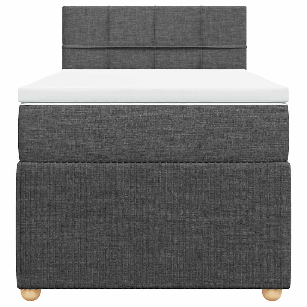 vidaXL Κρεβάτι Boxspring με Στρώμα Σκούρο Γκρι 80x200 εκ. Υφασμάτινο