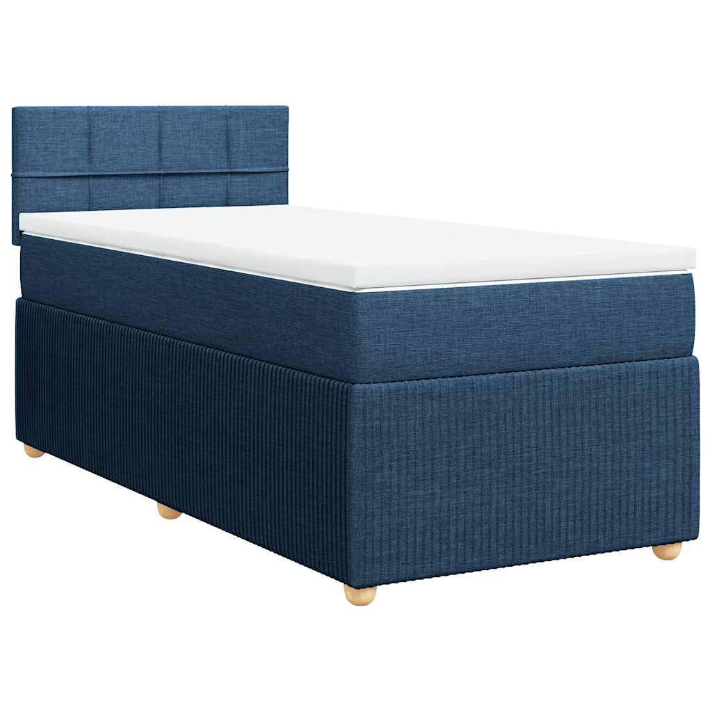 vidaXL Κρεβάτι Boxspring με Στρώμα Μπλε 80x200 εκ. Υφασμάτινο