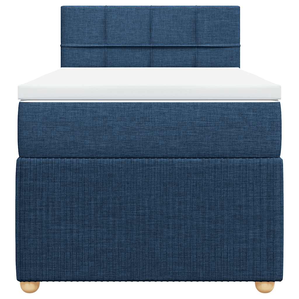 vidaXL Κρεβάτι Boxspring με Στρώμα Μπλε 80x200 εκ. Υφασμάτινο