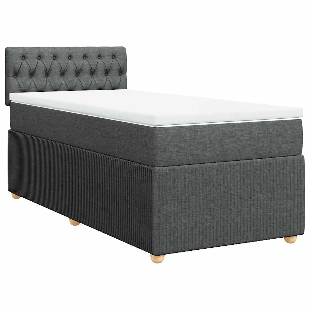vidaXL Κρεβάτι Boxspring με Στρώμα Σκούρο Γκρι 80x200 εκ. Υφασμάτινο