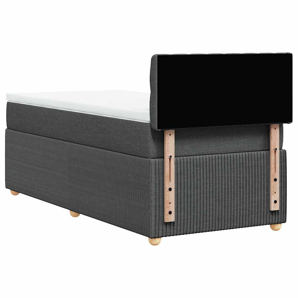 vidaXL Κρεβάτι Boxspring με Στρώμα Σκούρο Γκρι 80x200 εκ. Υφασμάτινο