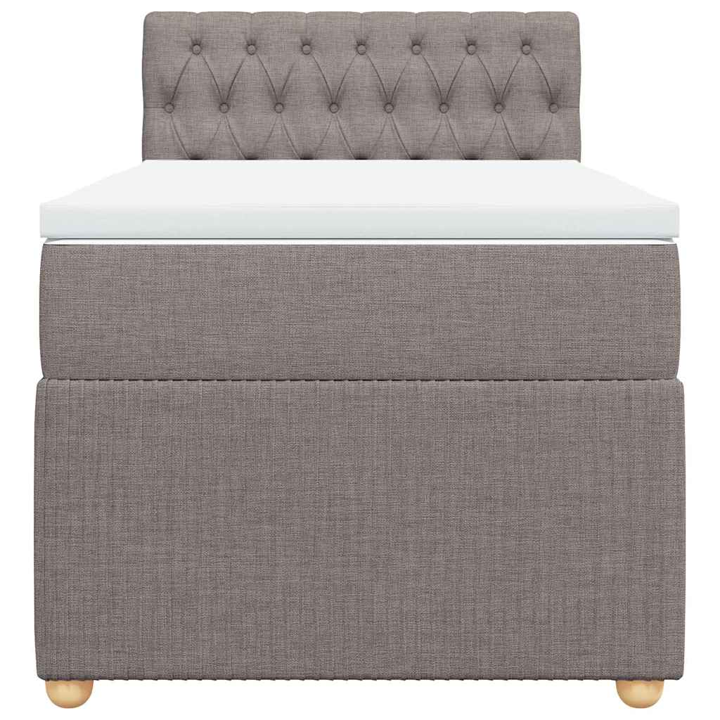vidaXL Κρεβάτι Boxspring με Στρώμα Taupe 80x200 εκ. Υφασμάτινο
