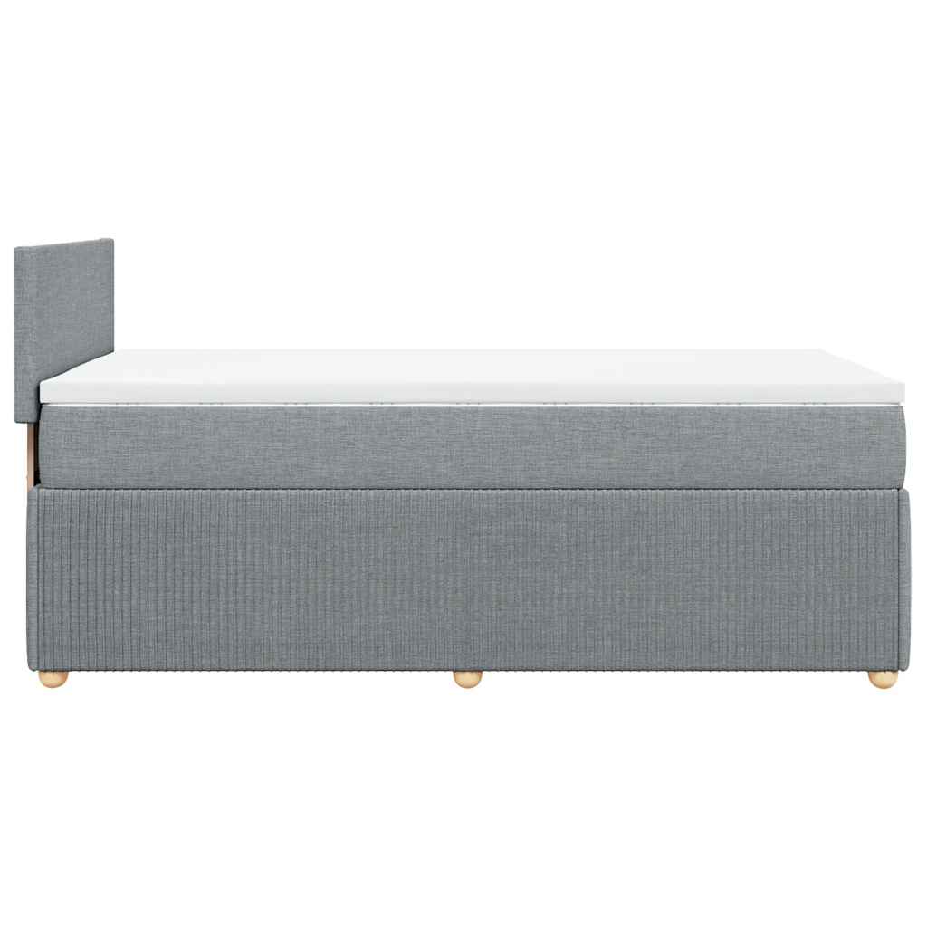vidaXL Κρεβάτι Boxspring με Στρώμα Ανοιχτό Γκρι 90x190 εκ. Υφασμάτινο