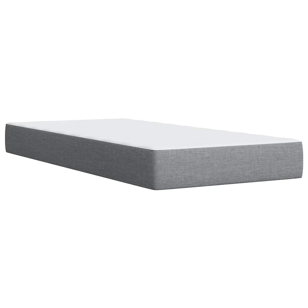 vidaXL Κρεβάτι Boxspring με Στρώμα Ανοιχτό Γκρι 90x190 εκ. Υφασμάτινο
