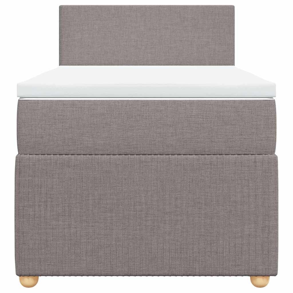 vidaXL Κρεβάτι Boxspring με Στρώμα Taupe 90x190 εκ.Υφασμάτινο