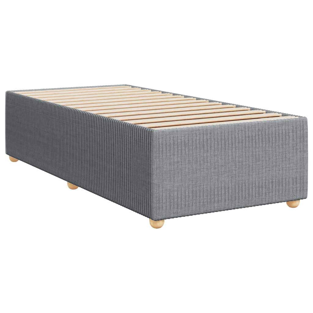 vidaXL Κρεβάτι Boxspring με Στρώμα Ανοιχτό Γκρι 90x190 εκ. Υφασμάτινο