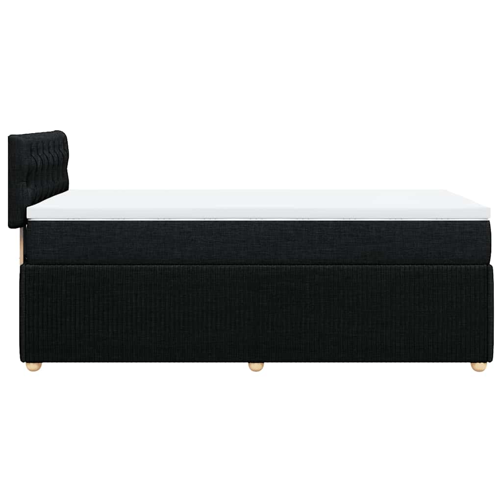 vidaXL Κρεβάτι Boxspring με Στρώμα Μαύρο 90x190 εκ.Υφασμάτινο
