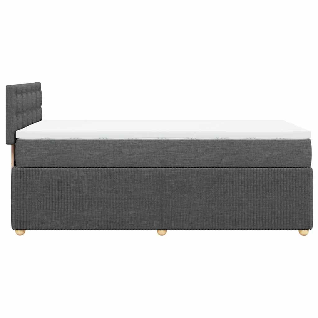 vidaXL Κρεβάτι Boxspring με Στρώμα Σκούρο Γκρι 90x190 εκ. Υφασμάτινο
