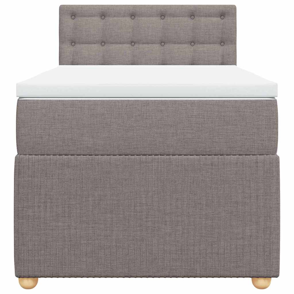 vidaXL Κρεβάτι Boxspring με Στρώμα Taupe 90x190 εκ.Υφασμάτινο