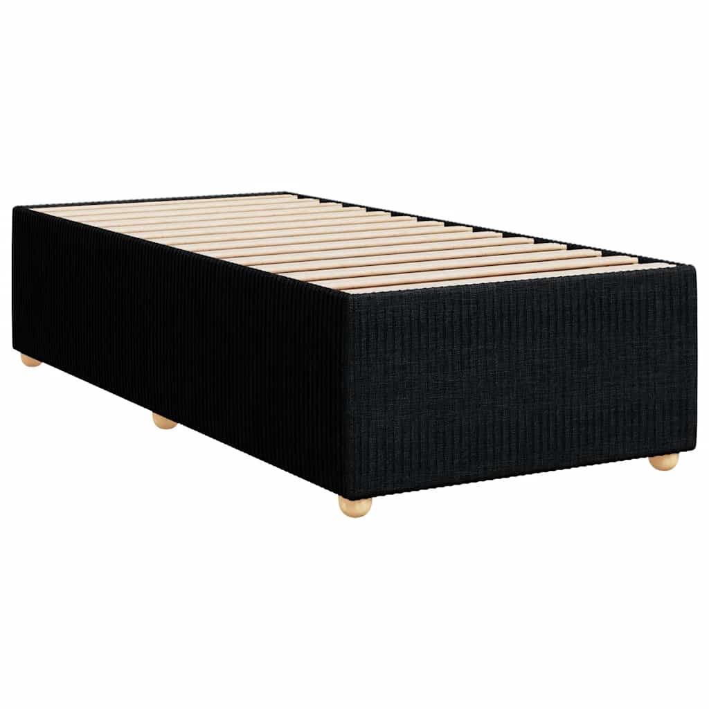 vidaXL Κρεβάτι Boxspring με Στρώμα Μαύρο 90x200 εκ. Υφασμάτινο