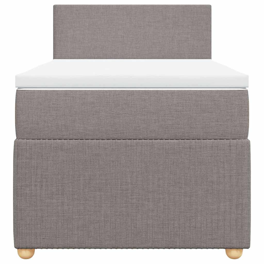 vidaXL Κρεβάτι Boxspring με Στρώμα Taupe 90x200 εκ. Υφασμάτινο