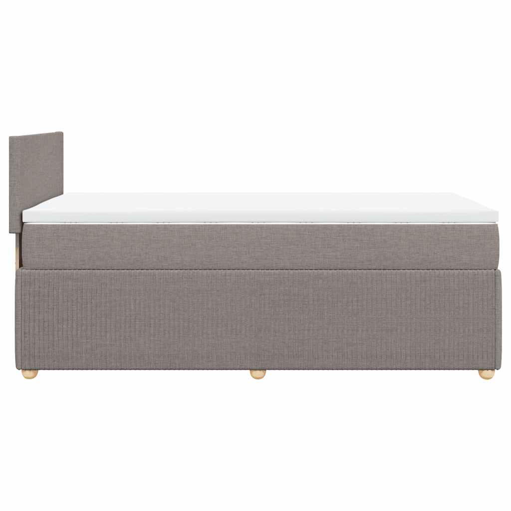 vidaXL Κρεβάτι Boxspring με Στρώμα Taupe 90x200 εκ. Υφασμάτινο