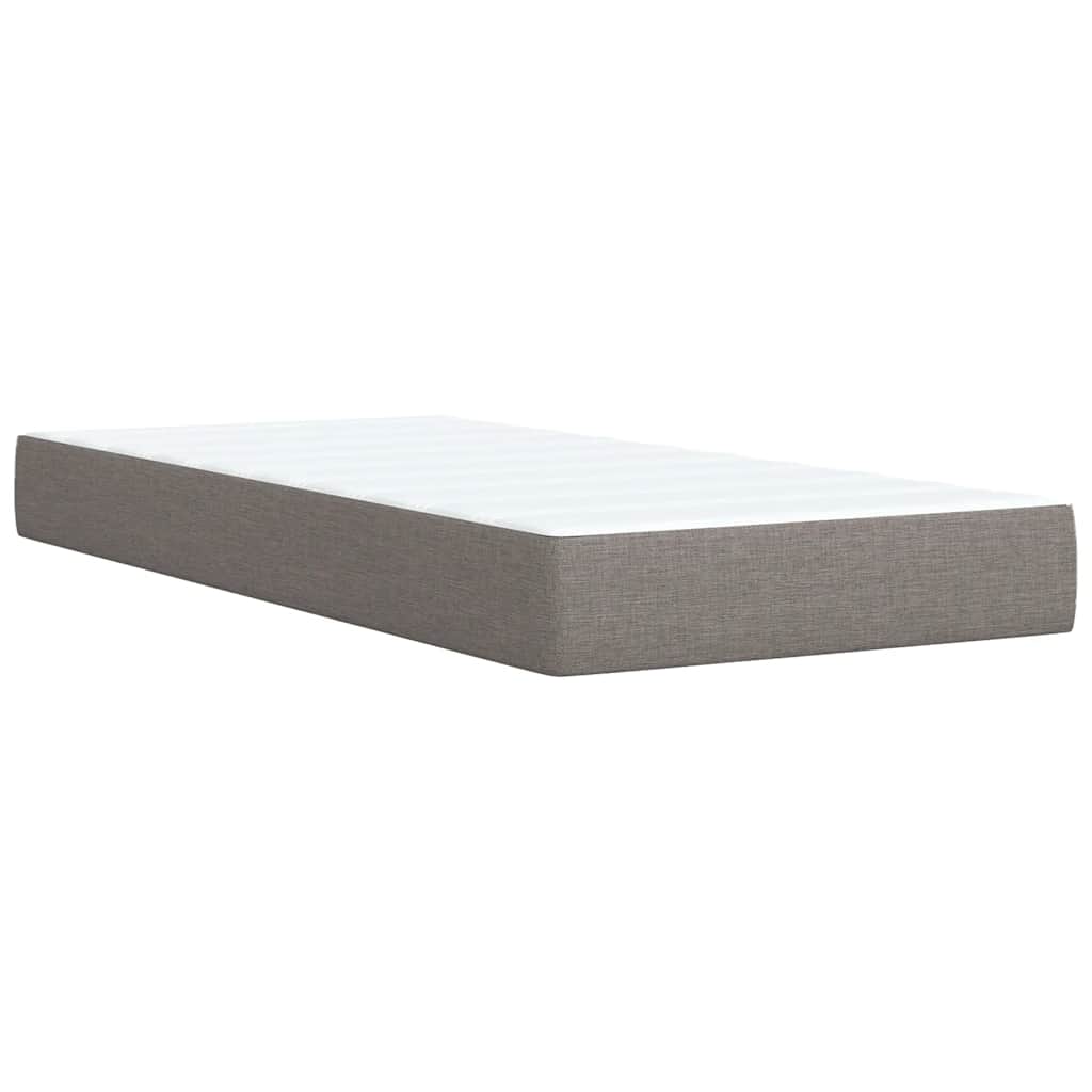 vidaXL Κρεβάτι Boxspring με Στρώμα Taupe 90x200 εκ. Υφασμάτινο