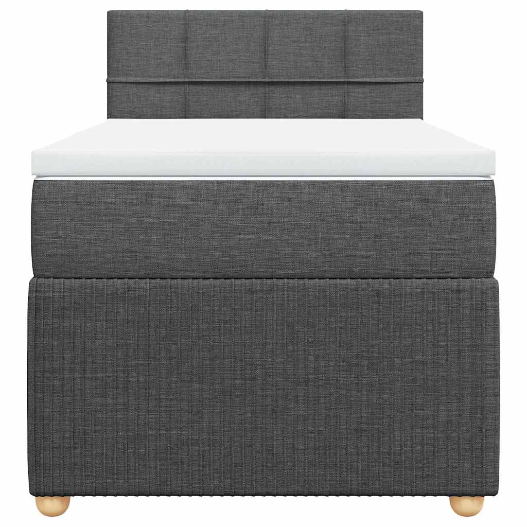 vidaXL Κρεβάτι Boxspring με Στρώμα Σκούρο Γκρι 90x200 εκ. Υφασμάτινο