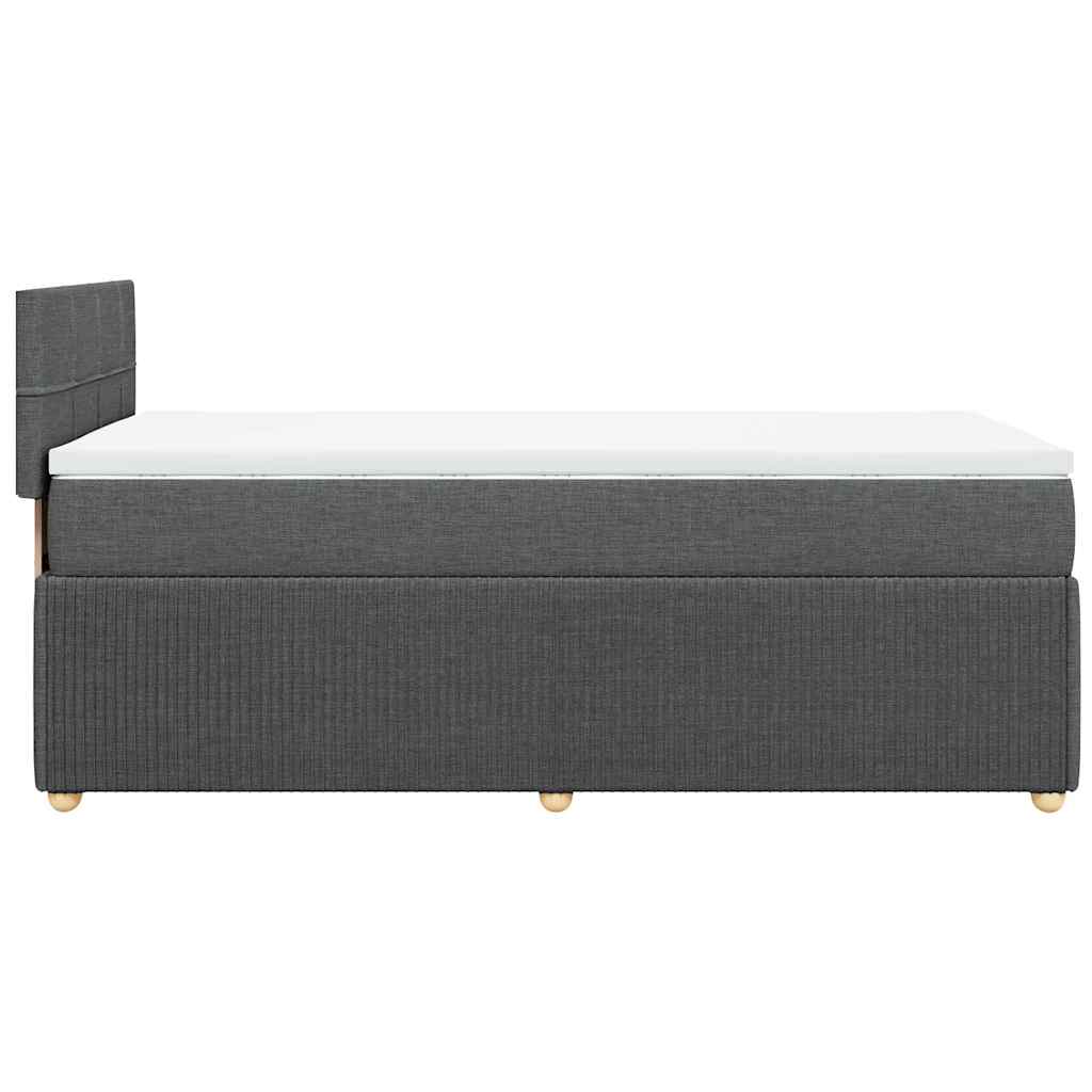 vidaXL Κρεβάτι Boxspring με Στρώμα Σκούρο Γκρι 90x200 εκ. Υφασμάτινο