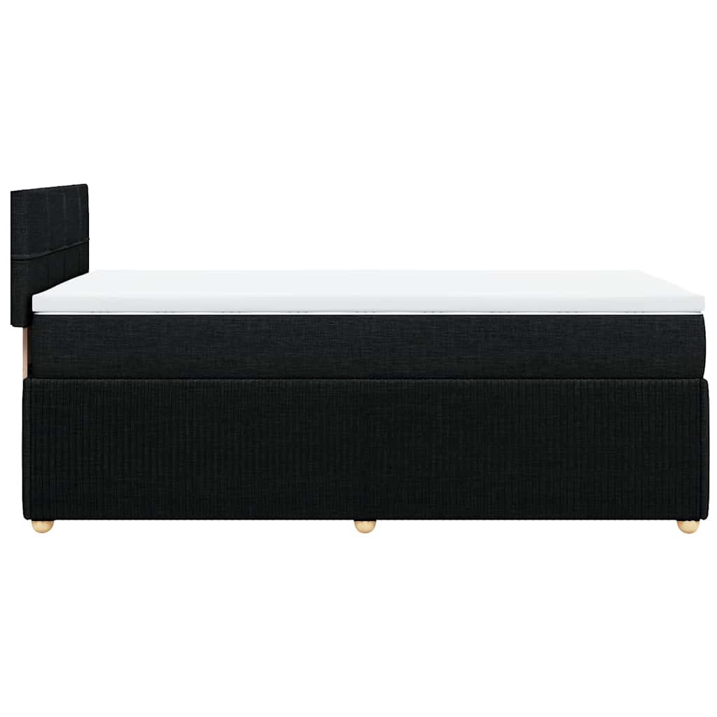 vidaXL Κρεβάτι Boxspring με Στρώμα Μαύρο 90x200 εκ. Υφασμάτινο