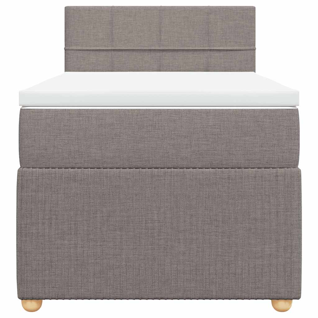 vidaXL Κρεβάτι Boxspring με Στρώμα Taupe 90x200 εκ. Υφασμάτινο
