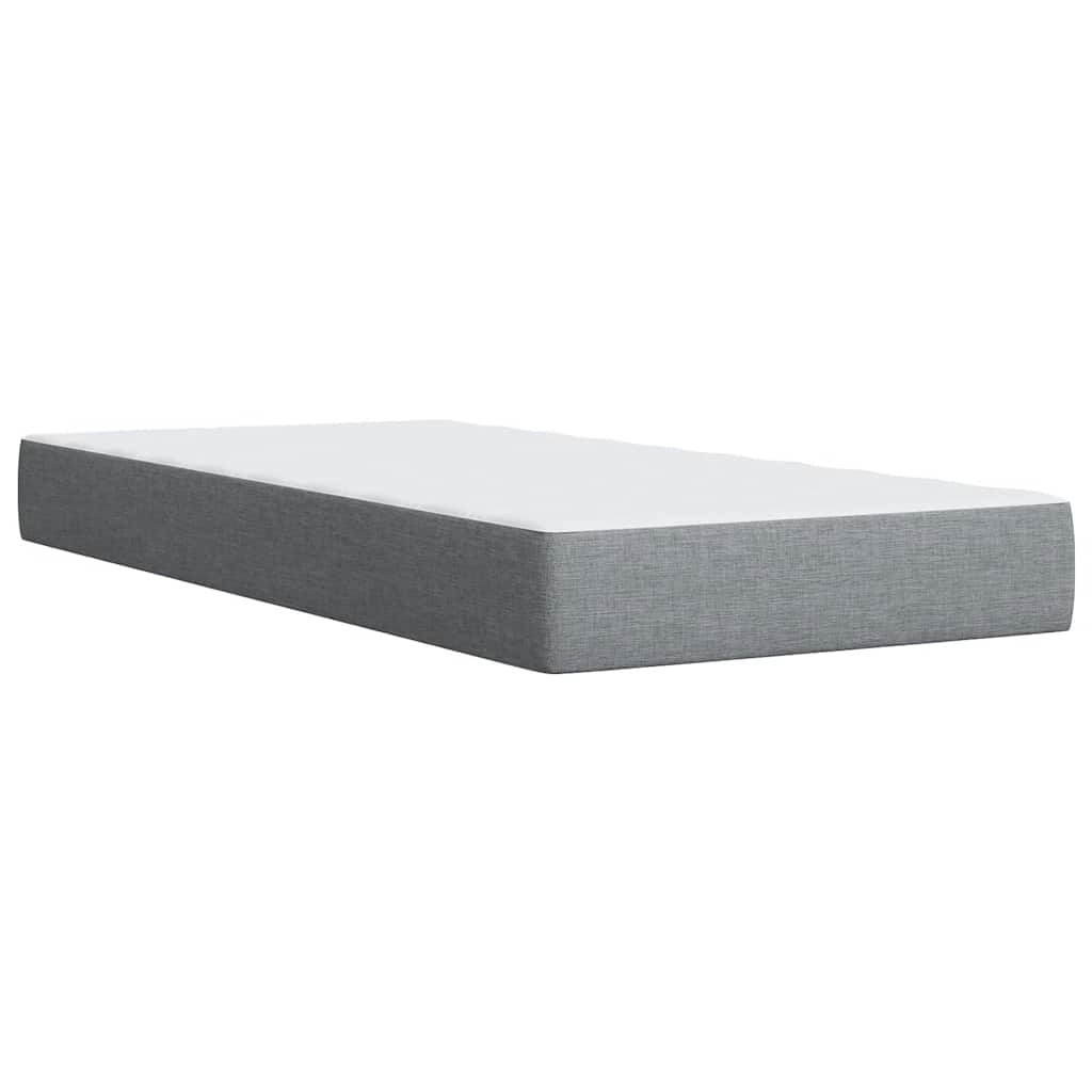 vidaXL Κρεβάτι Boxspring με Στρώμα Ανοιχτό Γκρι 90x200 εκ. Υφασμάτινο