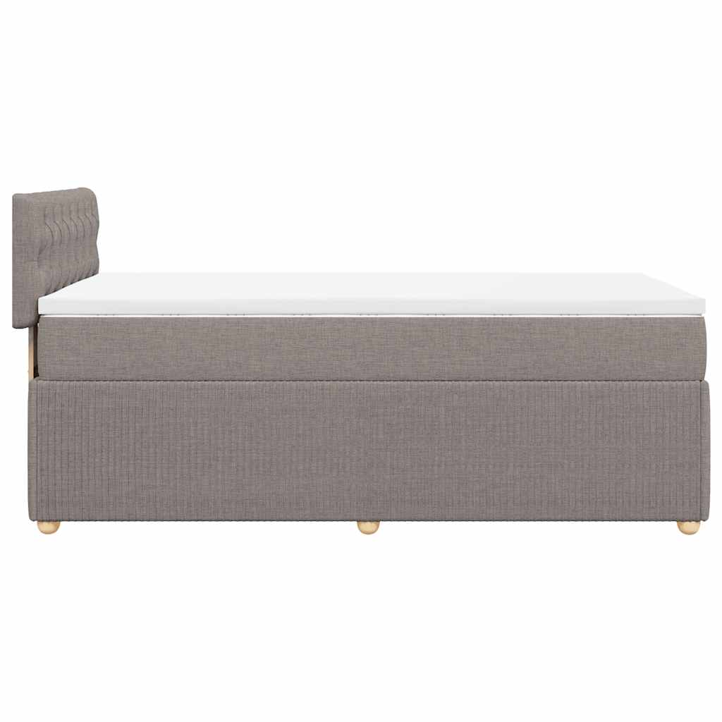 vidaXL Κρεβάτι Boxspring με Στρώμα Taupe 90x200 εκ. Υφασμάτινο