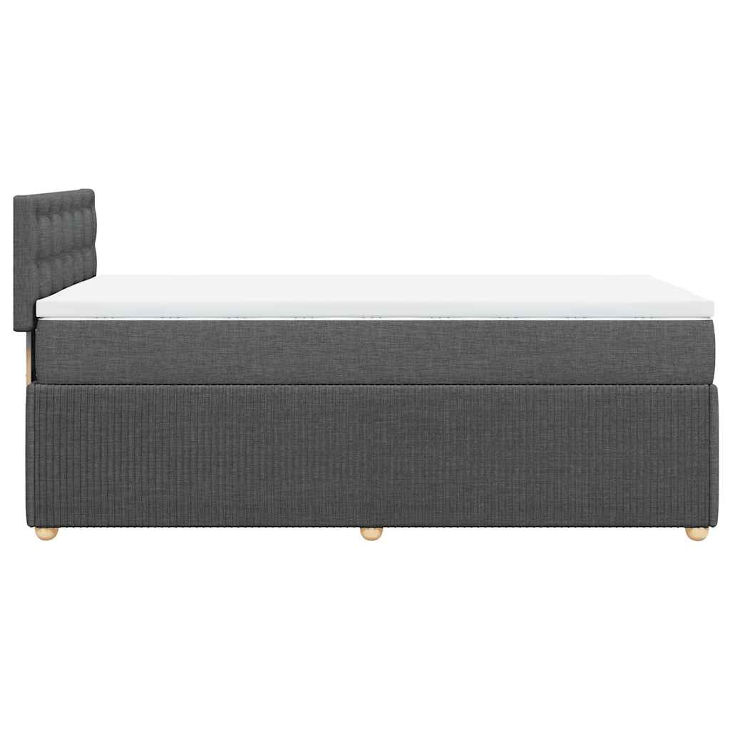 vidaXL Κρεβάτι Boxspring με Στρώμα Σκούρο Γκρι 90x200 εκ. Υφασμάτινο
