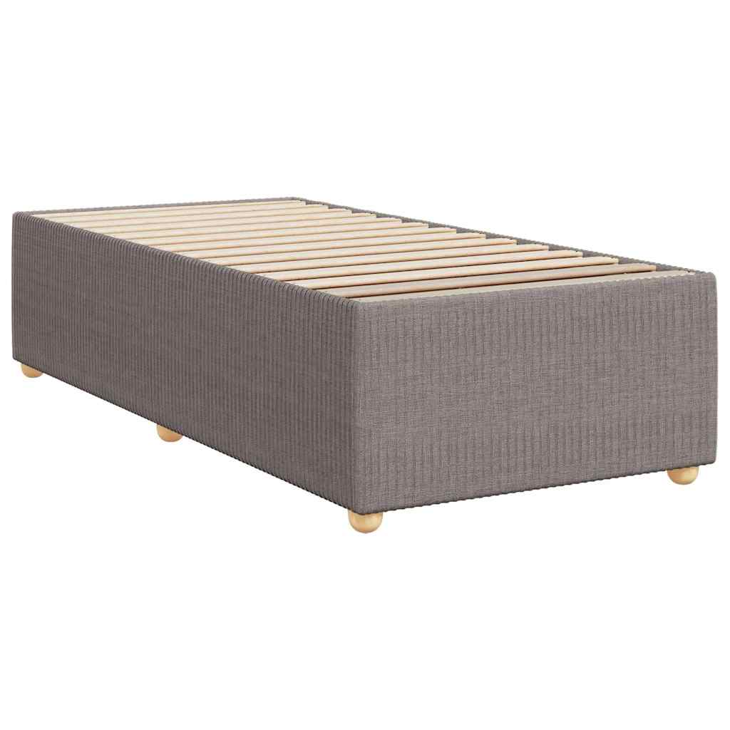 vidaXL Κρεβάτι Boxspring με Στρώμα Taupe 90x200 εκ. Υφασμάτινο