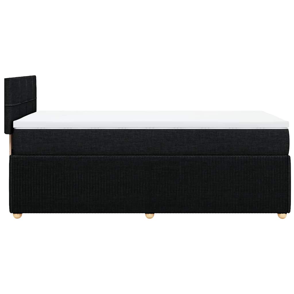 vidaXL Κρεβάτι Boxspring με Στρώμα Μαύρο 100 x 200 εκ. Υφασμάτινο