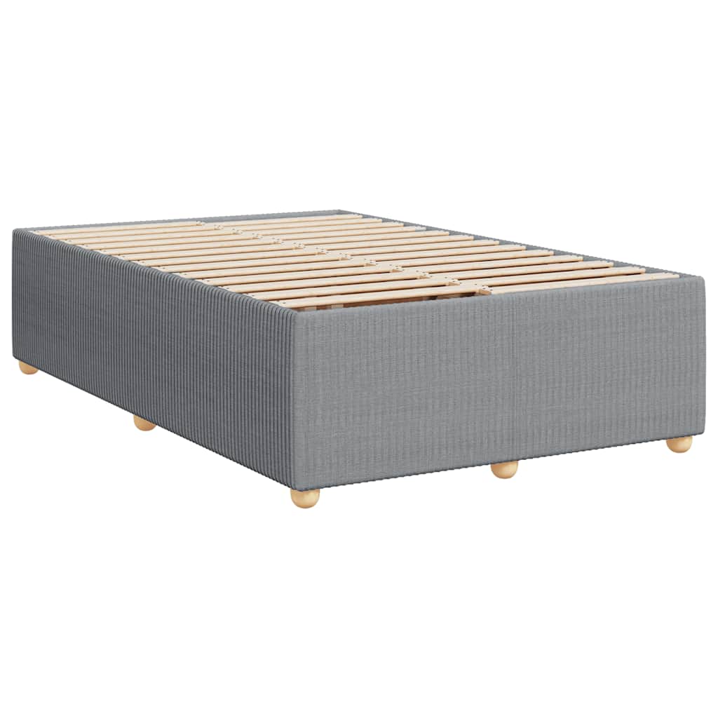 vidaXL Κρεβάτι Boxspring με Στρώμα Ανοιχτό Γκρι 120x190 εκ. Υφασμάτινο