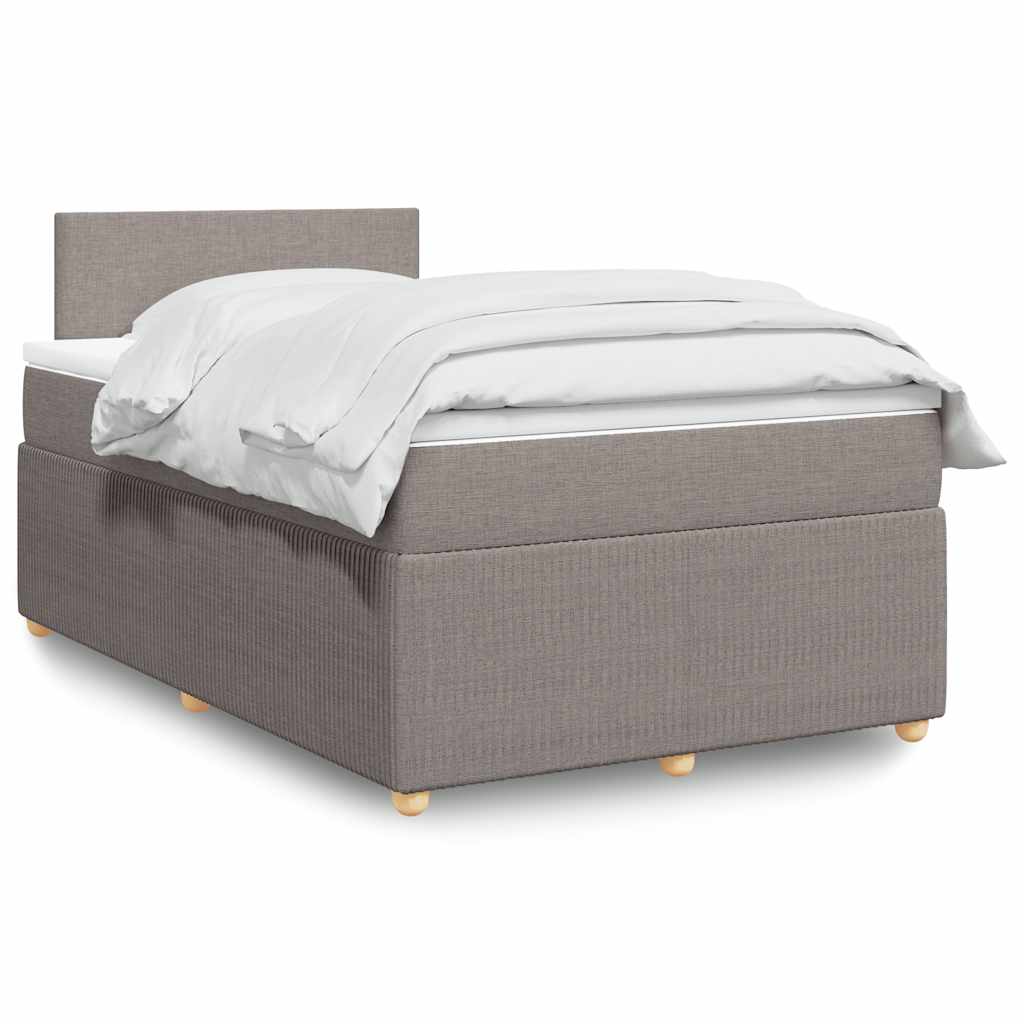 vidaXL Κρεβάτι Boxspring με Στρώμα Taupe 120x190 εκ. Υφασμάτινο