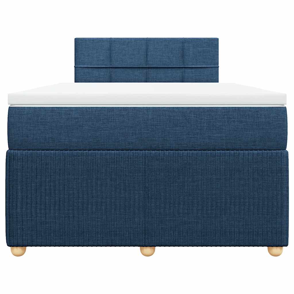 vidaXL Κρεβάτι Boxspring με Στρώμα Μπλε 120x190 εκ. Υφασμάτινο