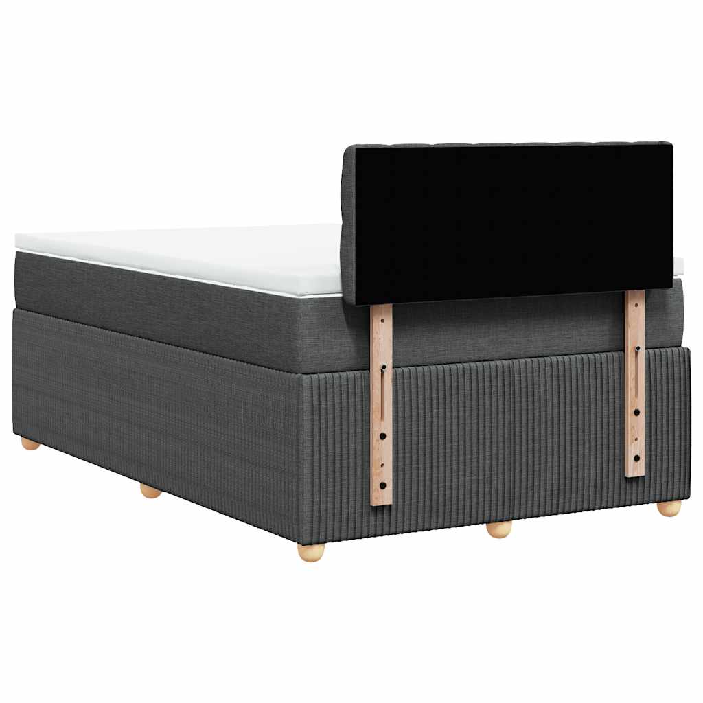 vidaXL Κρεβάτι Boxspring με Στρώμα Σκούρο Γκρι 120x190 εκ Υφασμάτινο