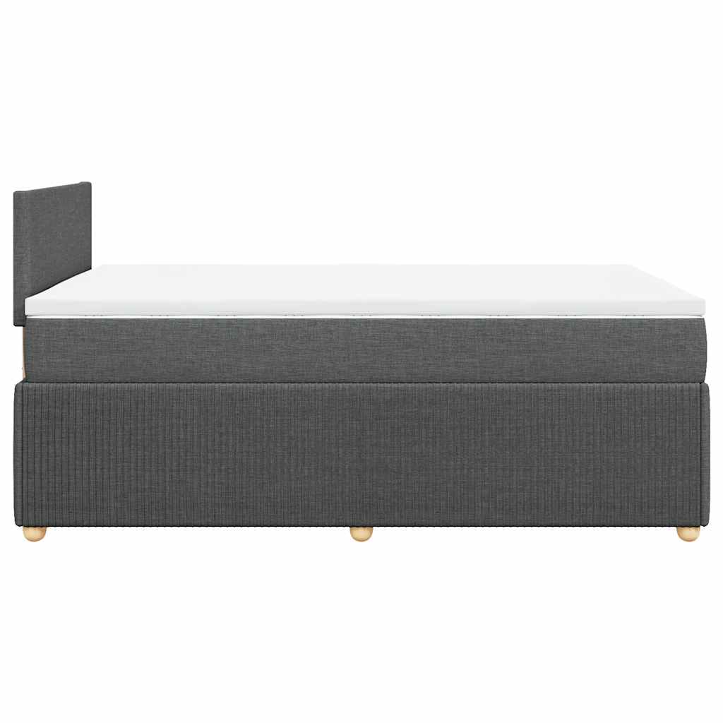 vidaXL Κρεβάτι Boxspring με Στρώμα Σκούρο Γκρι 120x200 εκ. Υφασμάτινο