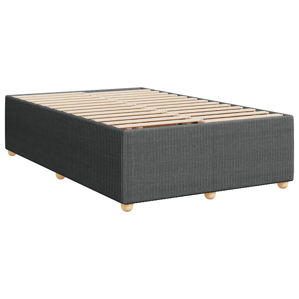 vidaXL Κρεβάτι Boxspring με Στρώμα Σκούρο Γκρι 120x200 εκ. Υφασμάτινο