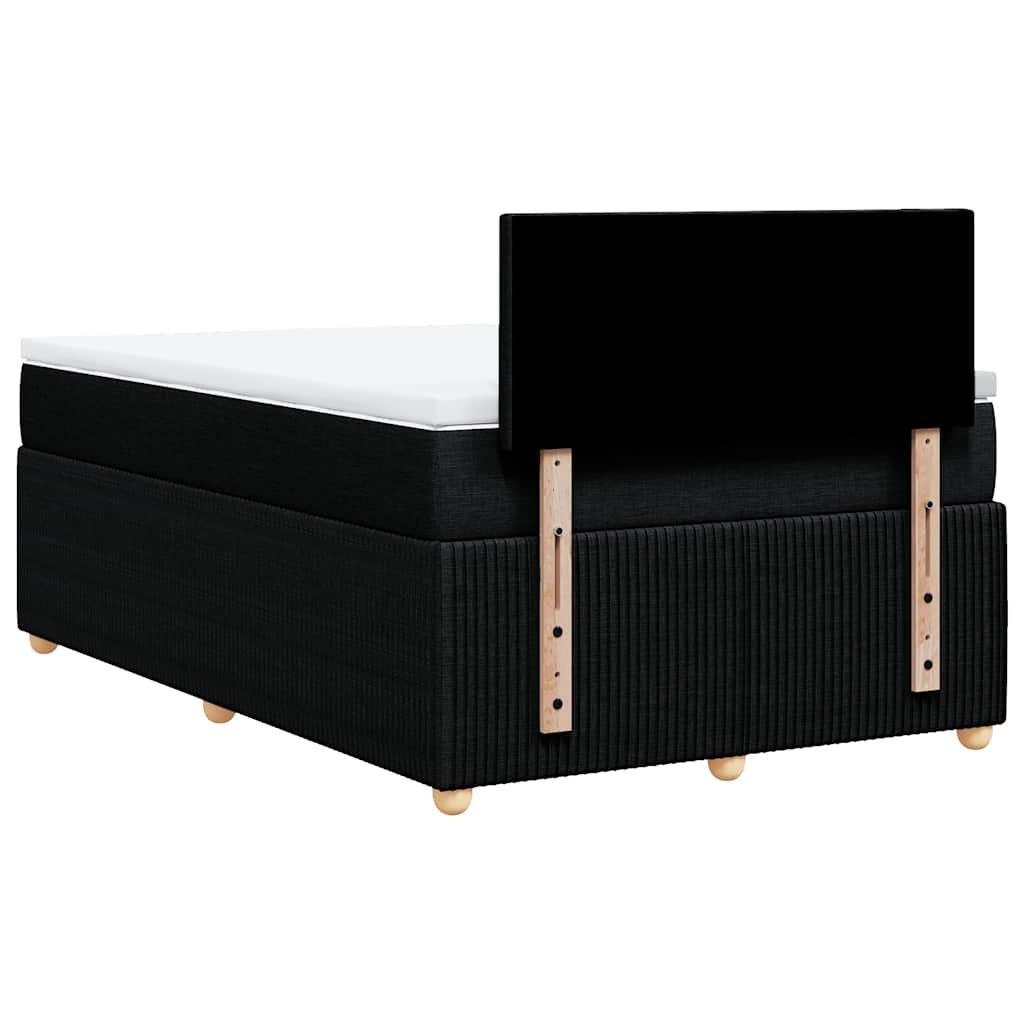 vidaXL Κρεβάτι Boxspring με Στρώμα Μαύρο 120x200 εκ. Υφασμάτινο