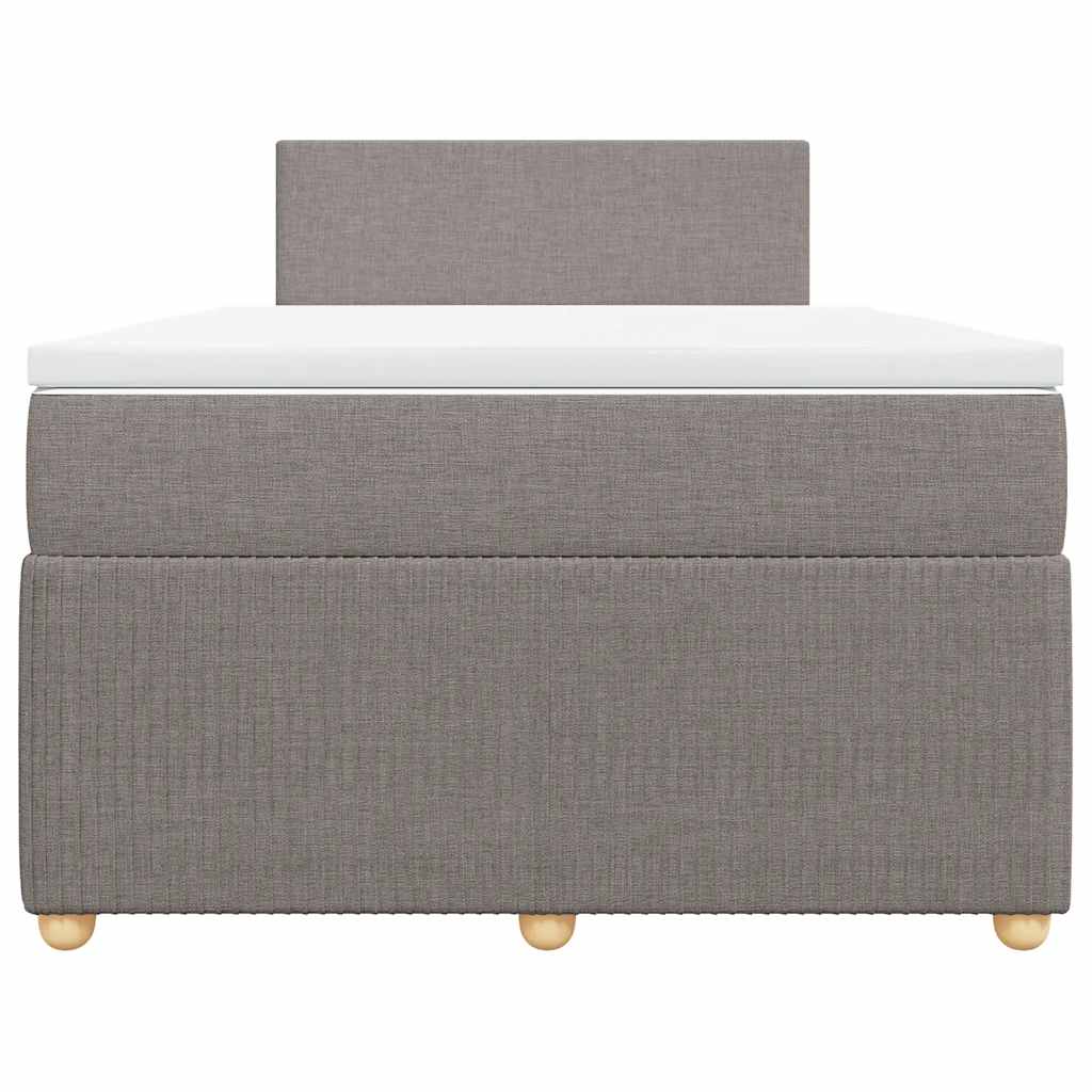 vidaXL Κρεβάτι Boxspring με Στρώμα Taupe 120x200 εκ. Υφασμάτινο
