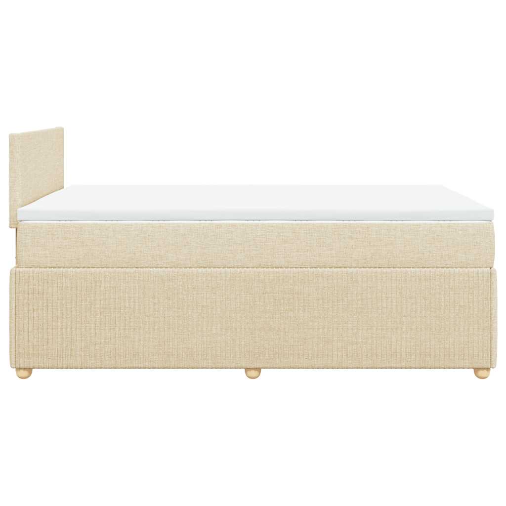 vidaXL Κρεβάτι Boxspring με Στρώμα Κρεμ 120x200 εκ. Υφασμάτινο