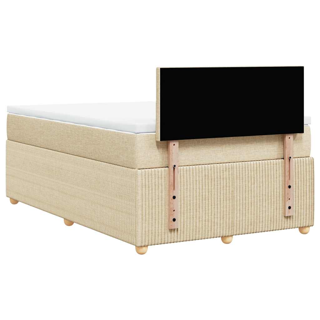 vidaXL Κρεβάτι Boxspring με Στρώμα Κρεμ 120x200 εκ. Υφασμάτινο