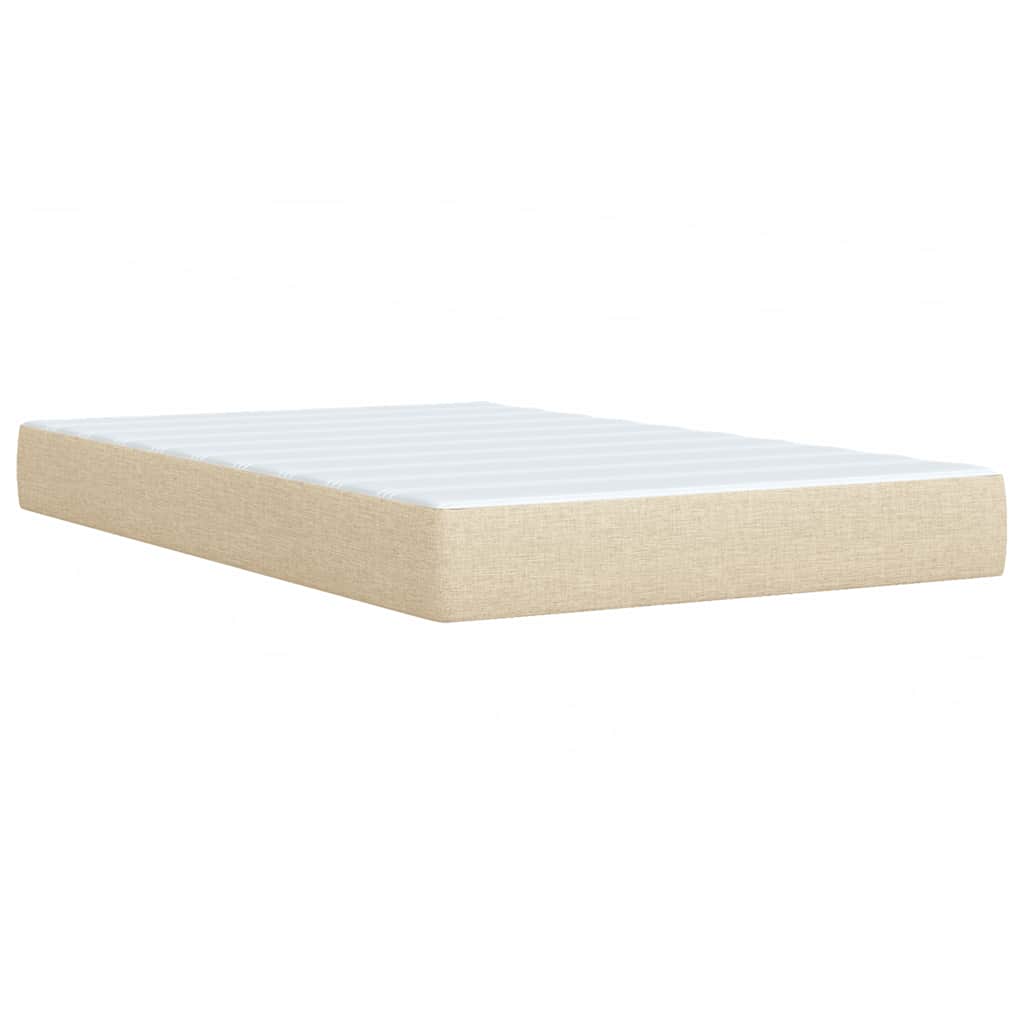 vidaXL Κρεβάτι Boxspring με Στρώμα Κρεμ 120x200 εκ. Υφασμάτινο