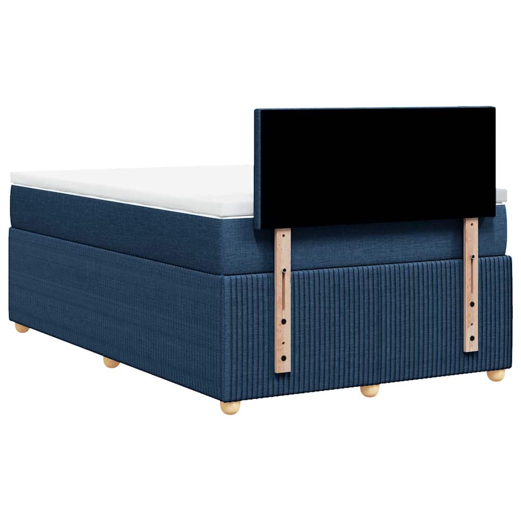 vidaXL Κρεβάτι Boxspring με Στρώμα Μπλε 120x200 εκ. Υφασμάτινο