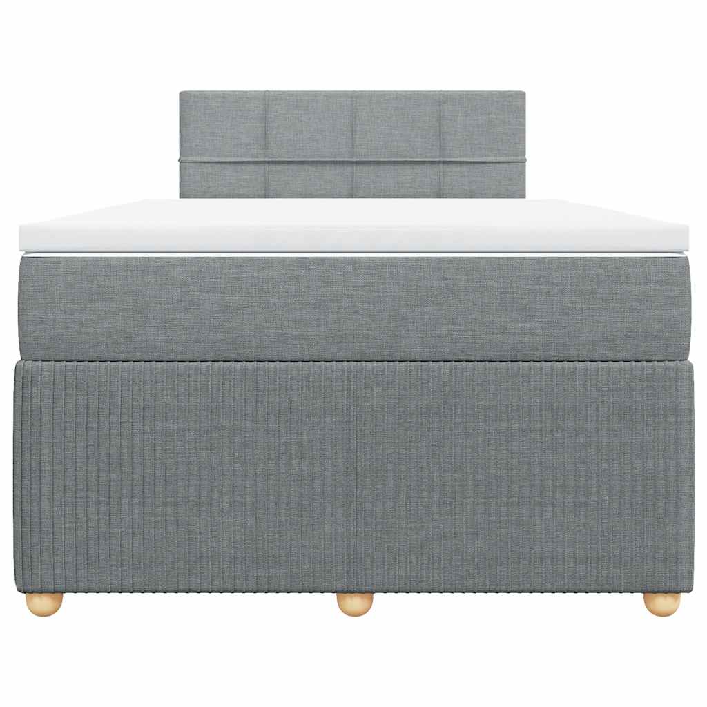 vidaXL Κρεβάτι Boxspring με Στρώμα Ανοιχτό Γκρι 120x200 εκ. Υφασμάτινο