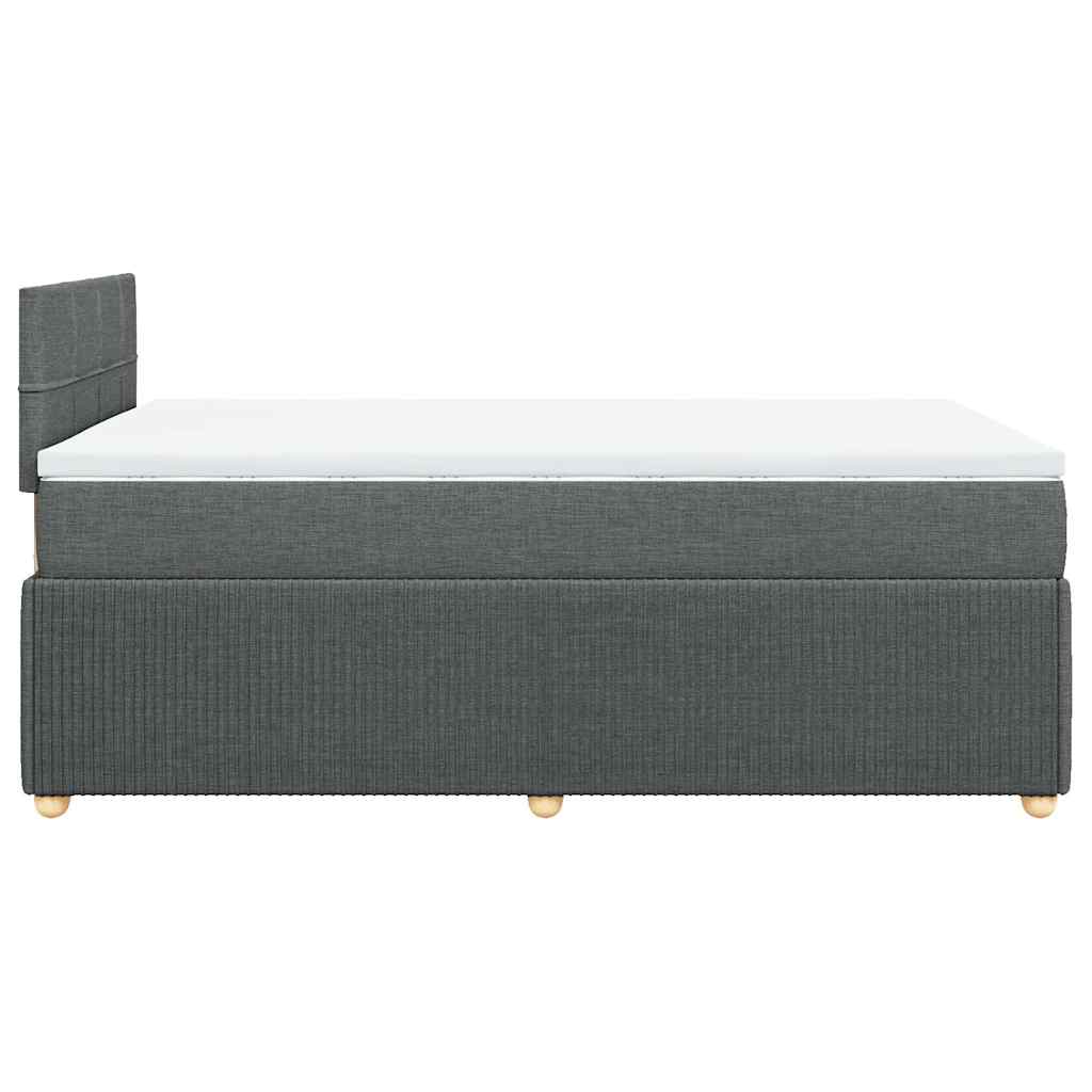 vidaXL Κρεβάτι Boxspring με Στρώμα Σκούρο Γκρι 120x200 εκ. Υφασμάτινο