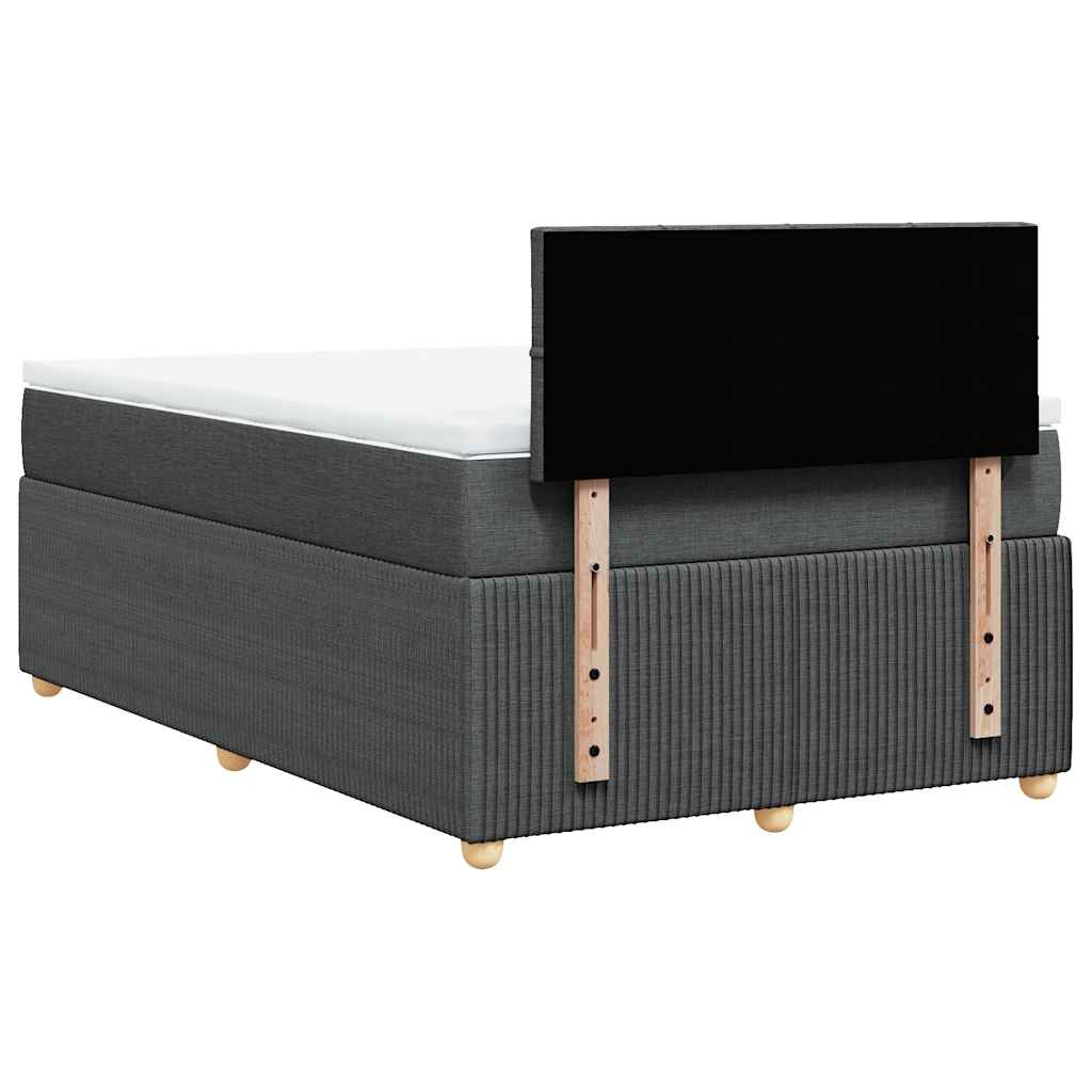vidaXL Κρεβάτι Boxspring με Στρώμα Σκούρο Γκρι 120x200 εκ. Υφασμάτινο