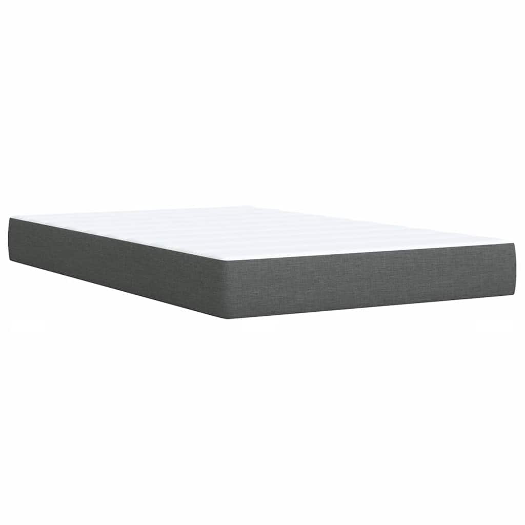 vidaXL Κρεβάτι Boxspring με Στρώμα Σκούρο Γκρι 120x200 εκ. Υφασμάτινο