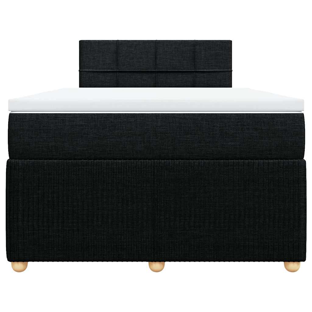 vidaXL Κρεβάτι Boxspring με Στρώμα Μαύρο 120x200 εκ. Υφασμάτινο