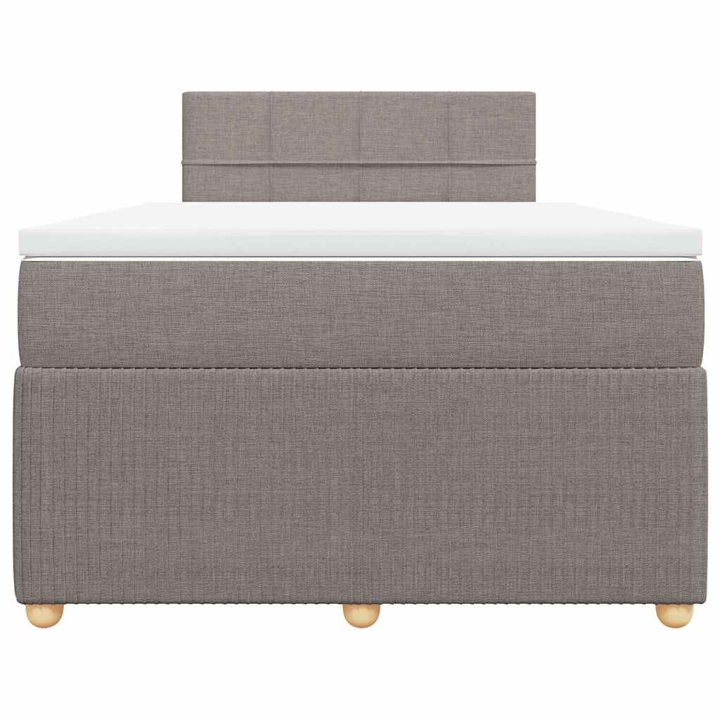 vidaXL Κρεβάτι Boxspring με Στρώμα Taupe 120x200 εκ. Υφασμάτινο