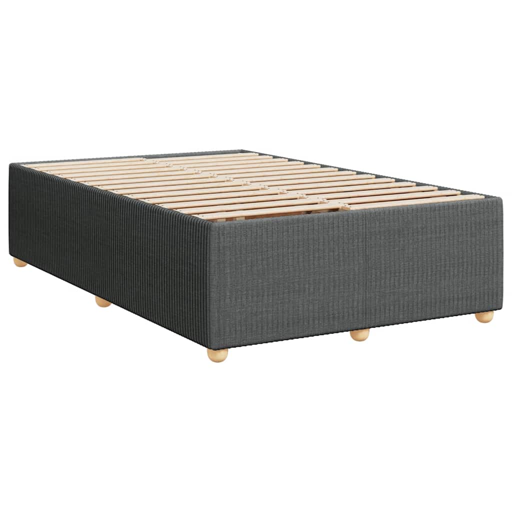 vidaXL Κρεβάτι Boxspring με Στρώμα Σκούρο Γκρι 120x200 εκ. Υφασμάτινο