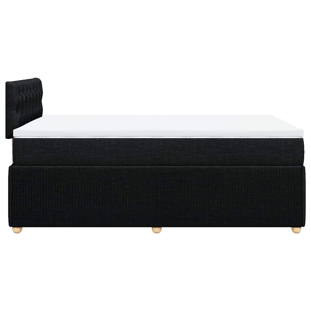 vidaXL Κρεβάτι Boxspring με Στρώμα Μαύρο 120x200 εκ. Υφασμάτινο
