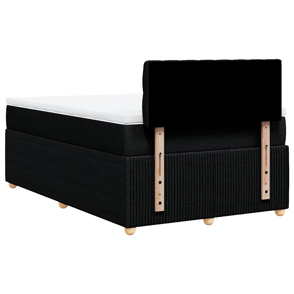 vidaXL Κρεβάτι Boxspring με Στρώμα Μαύρο 120x200 εκ. Υφασμάτινο