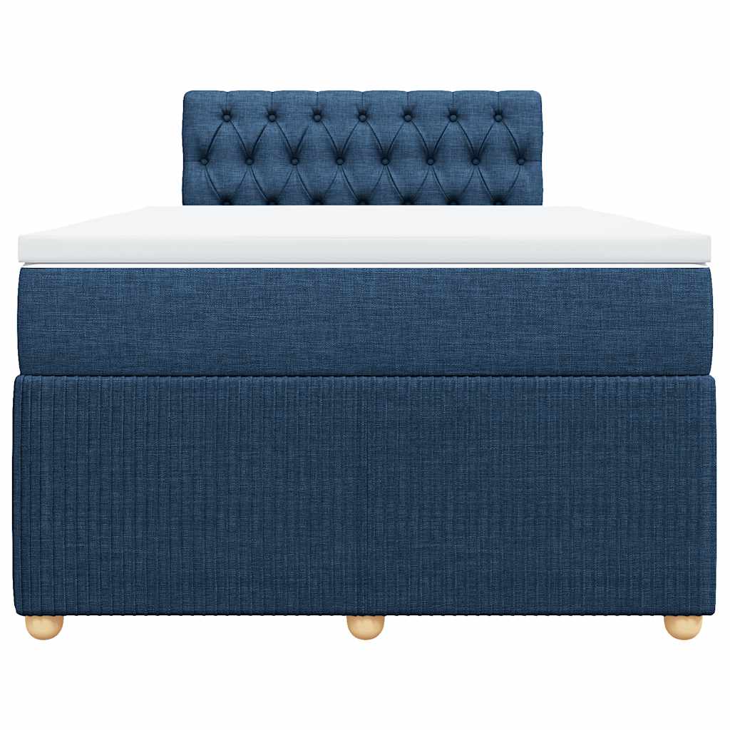 vidaXL Κρεβάτι Boxspring με Στρώμα Μπλε 120x200 εκ. Υφασμάτινο